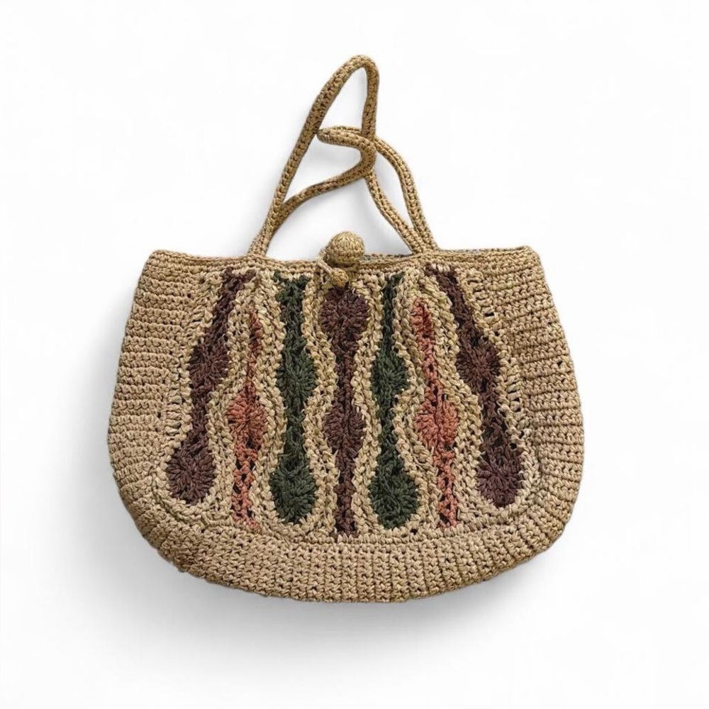 Vintage Handcrafted Woven Tote Bag